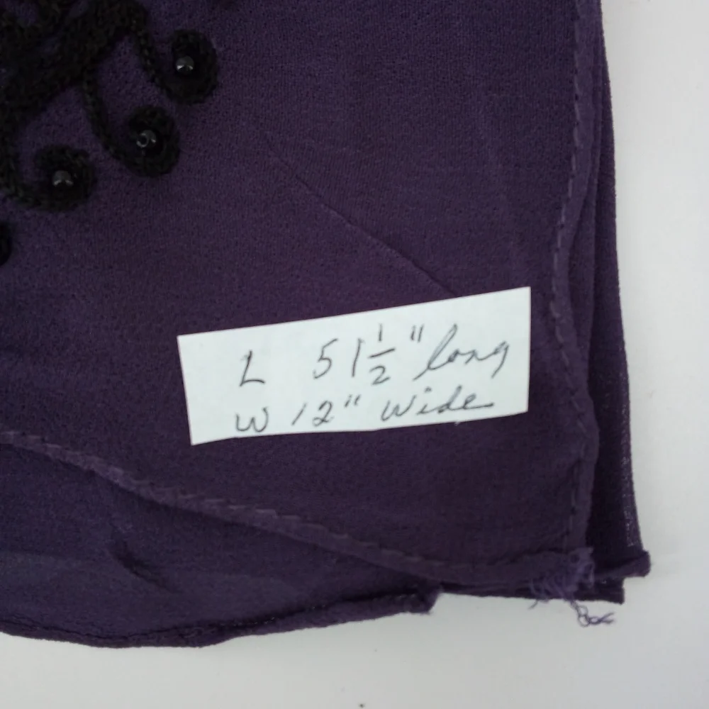 Vintage Purple Beaded Neck Scarf